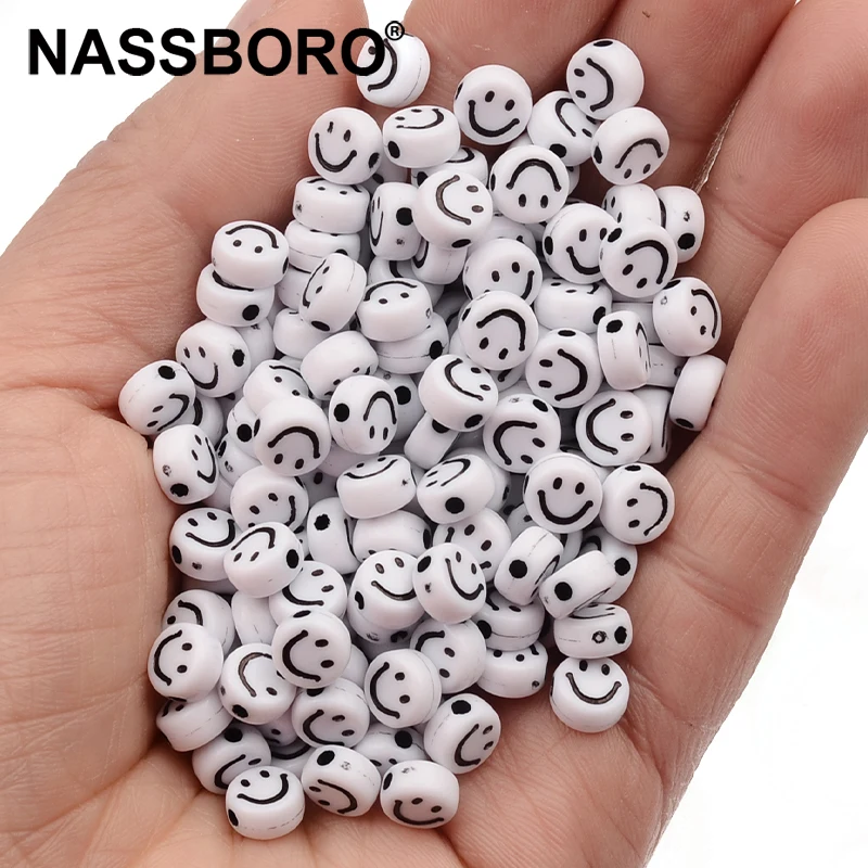 

100pcs/lot 4x7mm Acrylic Beads For Jewelry Making White Loose Spacer Beads Handmade DIY Bracelet Earrings Necklace