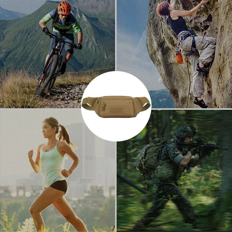 Sports Running Waist Bag Women Pocket Phone Bag Small Gym Bag Nature Hike Tactical Belt Bag Men Shoulder Purse Camping Equipment