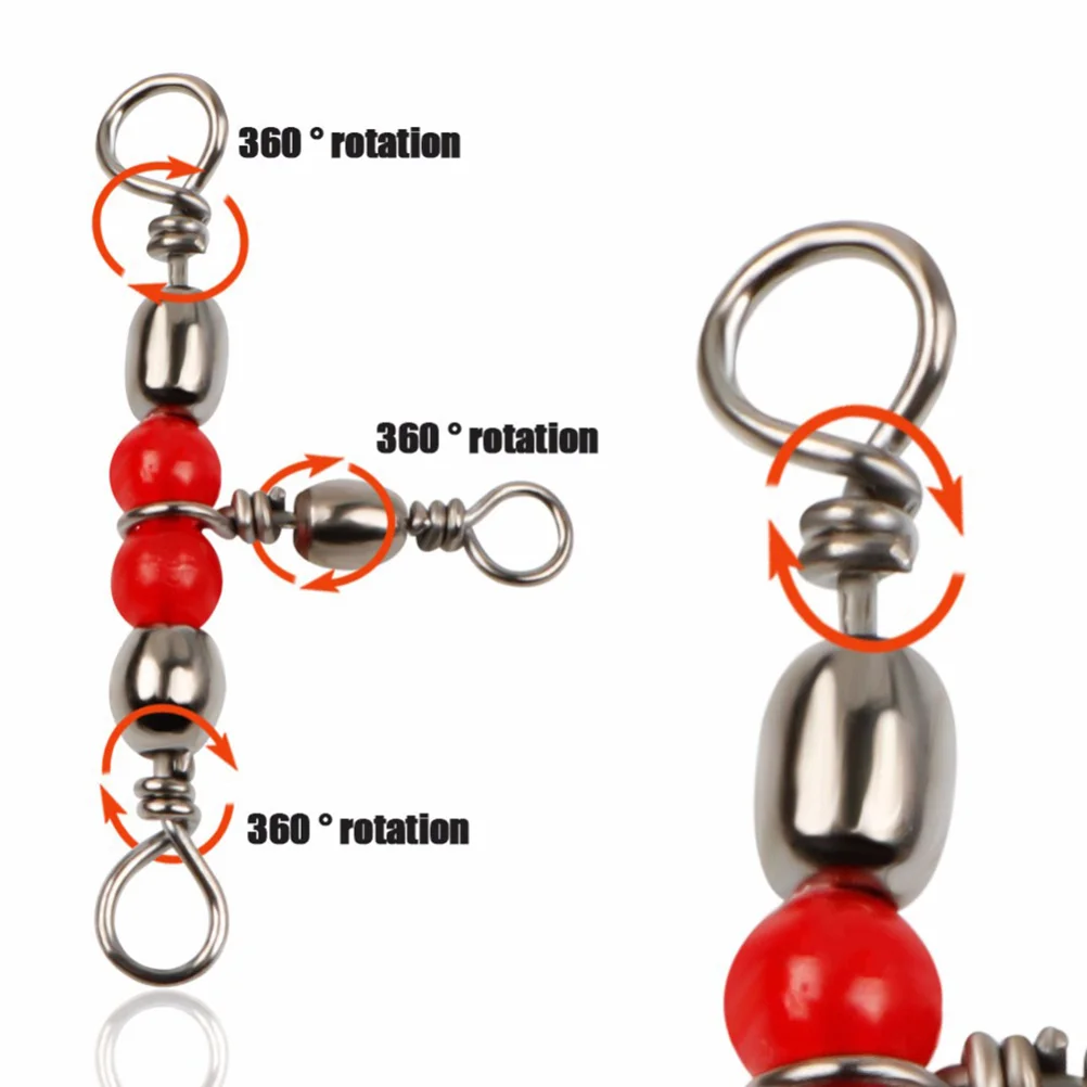 

20pcs Three-way Swivels Triple Swivels Line Connectors Swivel Tackle Accessories