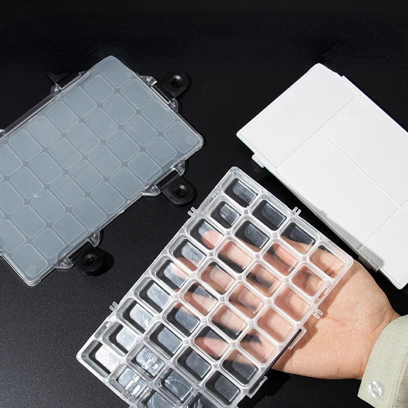 

24 Grid Paint Box Sketch Thickened with Palette Gouache Pigment Square Plastic Watercolor Moisturizing