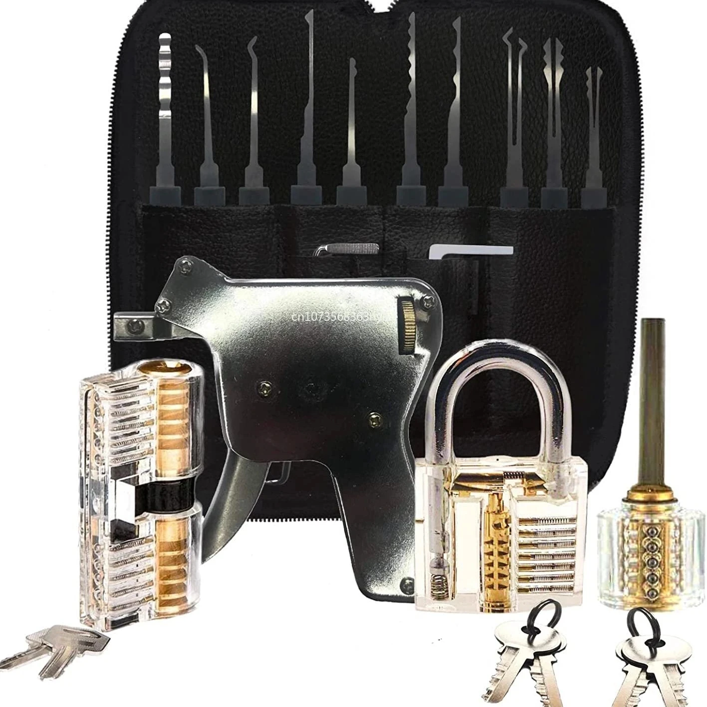 

Hand Pick Set Tool with Transparent Locks Combination for Practice,Transparent Locks and Broken Key Pick Remove Tool