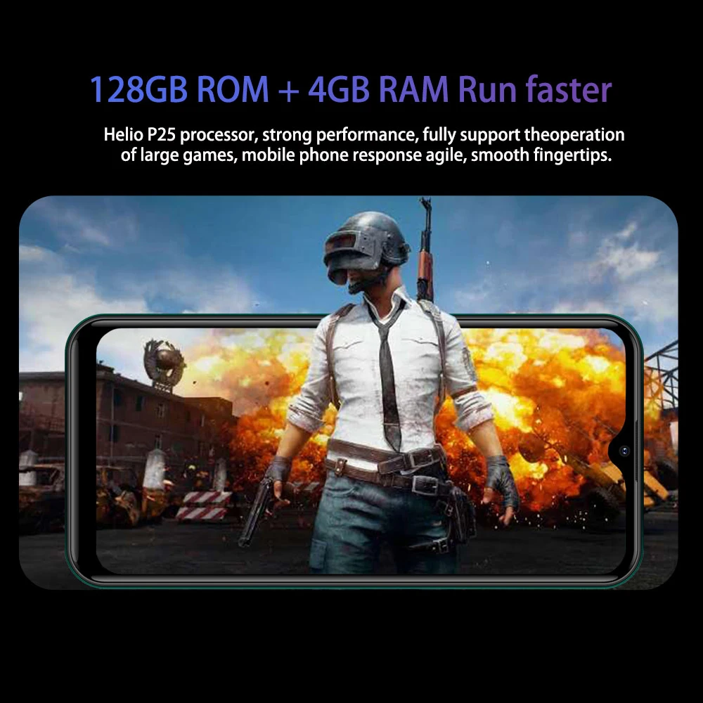 FIGI Note 1 Pro Octa Core 6.6Inch Android 9 Cellphone 4GB 128GB SmartPhone 16MP Al Triple-Cameras 4000mAh Helio P25 Mobile Phone