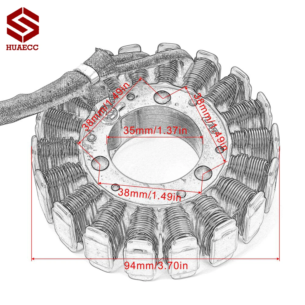 Катушка статора мотоцикла для Suzuki GS250T GS300L GS400X GS425 GS450E GS450G GS450L GS450S GS450T GS500E GS550E GS550L GS550M (art.: 3920ca820c0d2) - 3920ca820c0d2
