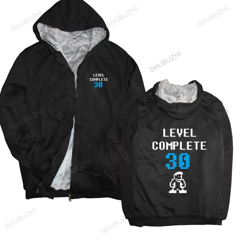 

men winter hoody New Level Complete 30 Men warm coats Birthday Gift thick hoody 30 Years Old warm hoodies homme sweatshirt