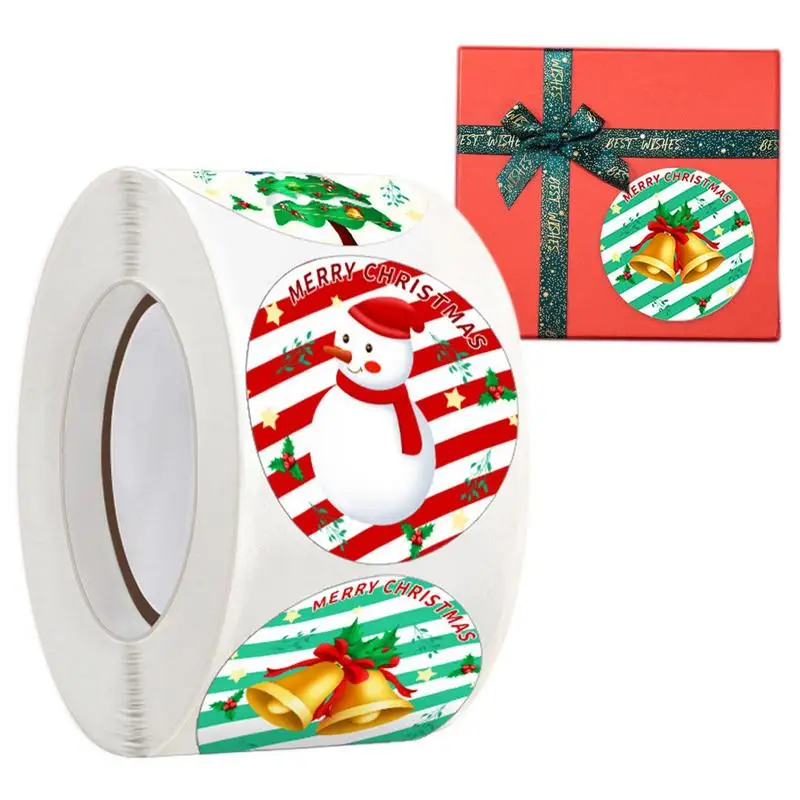 

Christmas Gift Stickers Rolls Christmas Present Tags Gift Labels With 500 Sticky Stickers 6-Pattern Wrapping Stickers Envelope