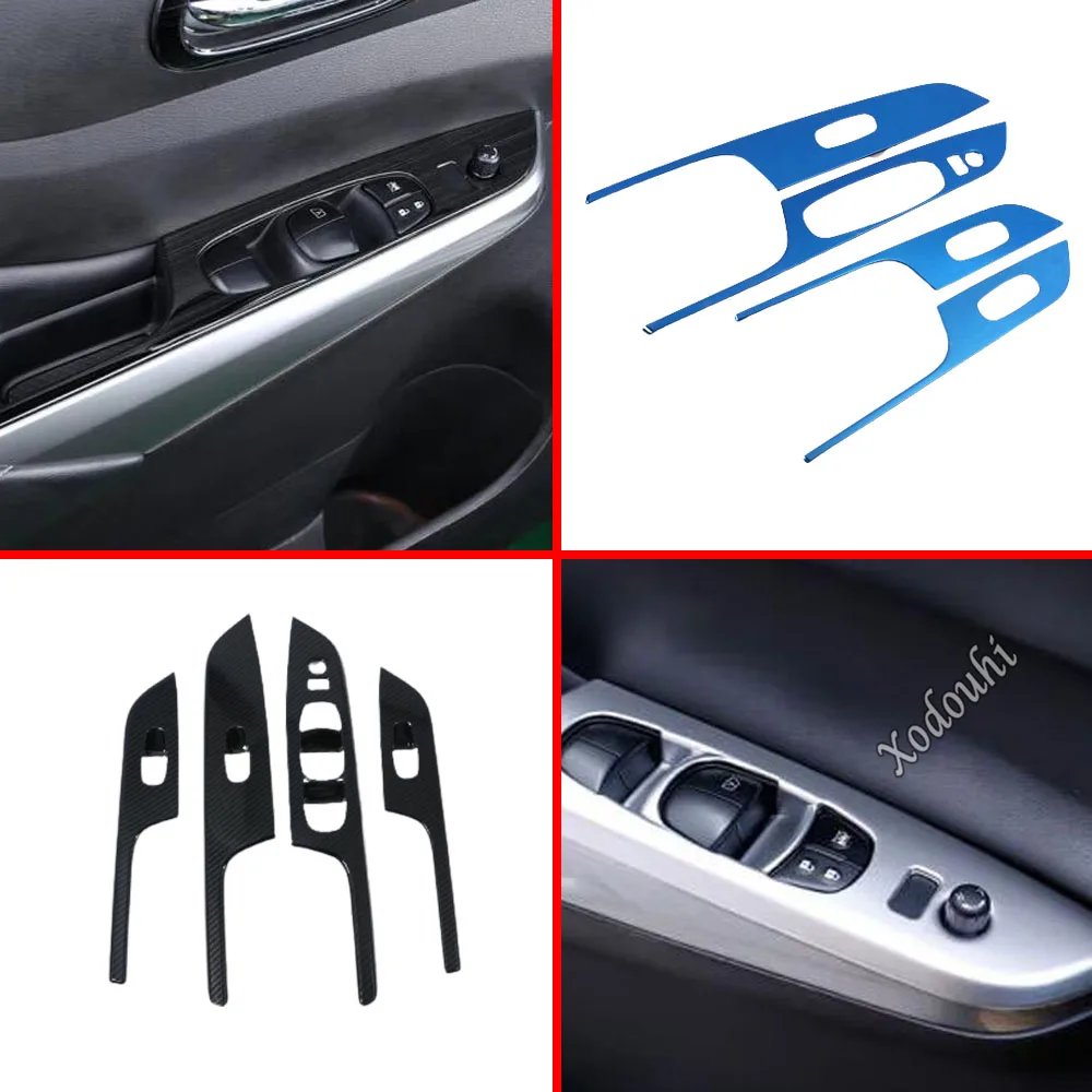 

Cover Stainless Steel Door Window Glass Panel Armrest Lift Switch Button Trim Frame For Nissan Terra 2018 2019 2020 2021 2022