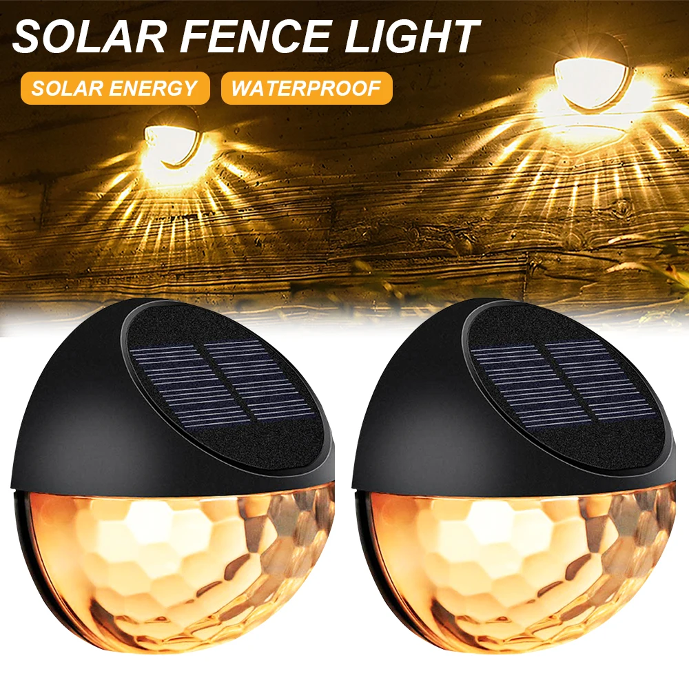 

Solar Fence Lamp Waterproof Ip65 Household Outdoor Courtyard Garden Atmosphere Decoration Fence Lamp With Bright Warm Light