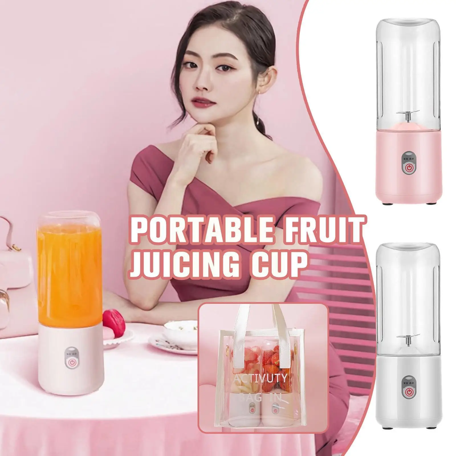 

Portable Mixer Mini USB Rechargable Food Processor Juicer Maker Accessories Juicer Extractor Smoothie Handheld Electric Kit M3K4