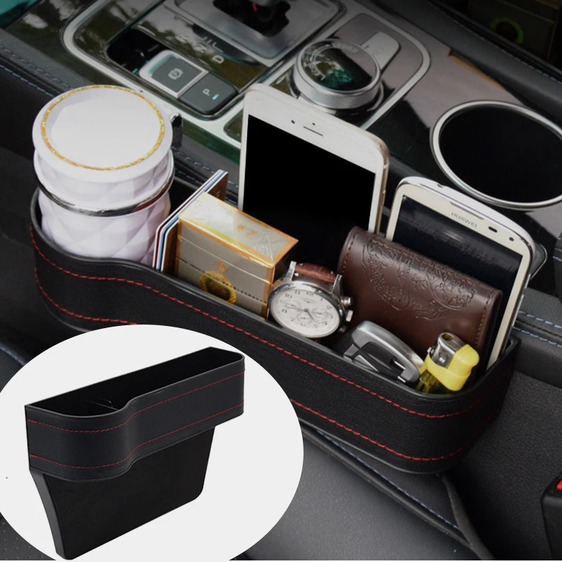 

Car Seat Crevice Storage Bag Organizer Storage Pocket For Wallet Phone Glasses Slit Pocket Charging Cable Hole Car Accessories