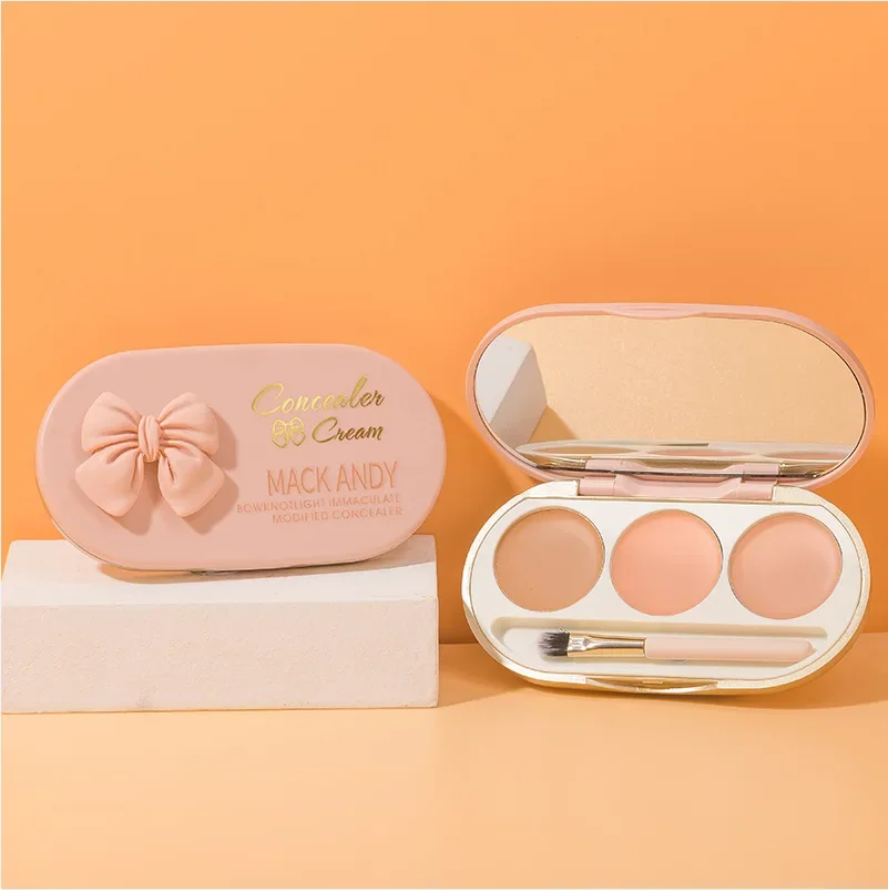 Милый бант 3 цвета корректор крем консилер Контур Макияж Палитра для зрелой кожи