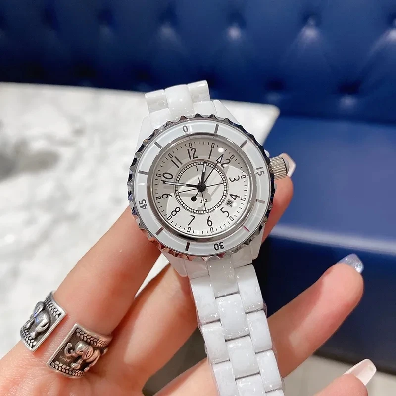 

Women's watches Top Luxury High Quality Watch 33mm all brick Fashion Designer Watch White dial Quartz women's watch Girls Gift