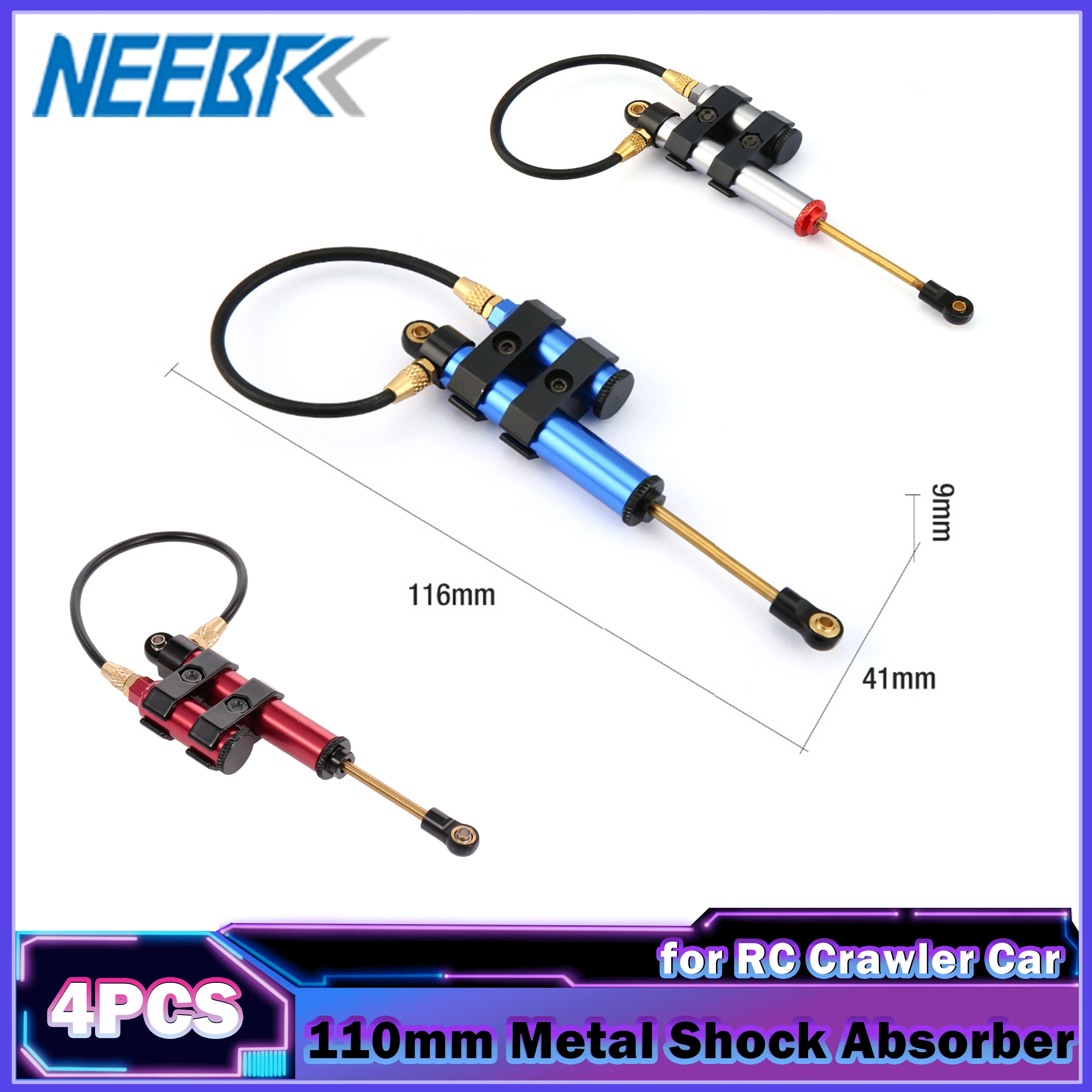 4 шт. 110 мм регулируемый амортизатор пистолета для Axial SCX10 D90 Traxxas HSP Redcat RC4WD Tamiya RC Гусеничный автомобиль игрушка