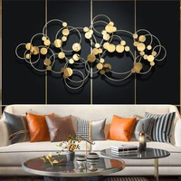 living room sofa background metal wall decoration circular golden wall hanging ornaments modern creative irregular decoration