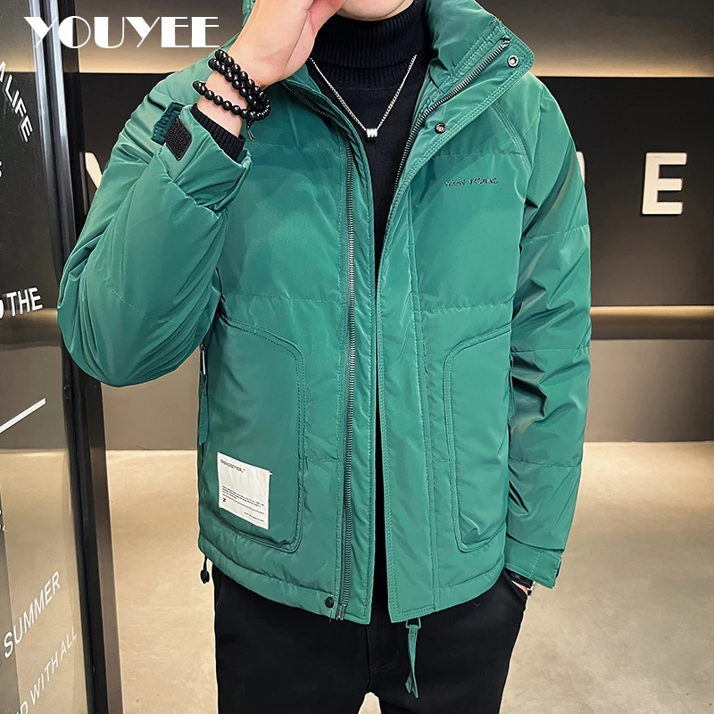 Luxury Green Down Jacket Men's Winter Male Down-filled Coat 2022 New Fashion Brand Keep Warm Short Down Cotton Man Clothing  5xl