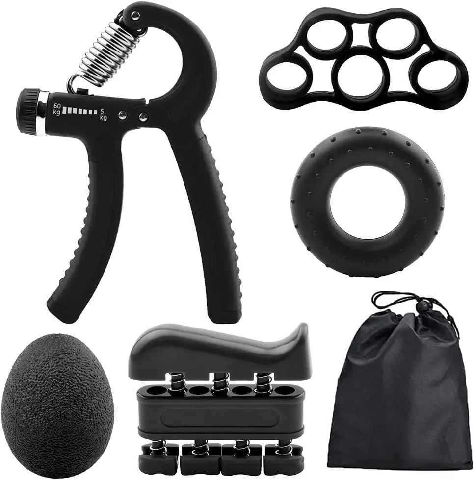 

Hand Grip exercício Dedos Mãos Punho Fisioterapia Fortalecedor de Mão exercitador dedos e punho Kit 5 Pçs