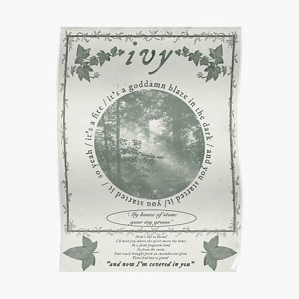 

Постер с изображением плюща лирика эвермора, забавное художественное оформление, винтажная современная домашняя Настенная картина без рамки