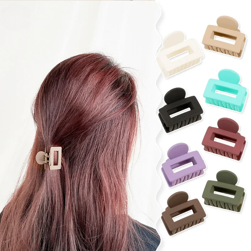 

2023 Square Hair Clips High Ponytail Fixed Crab Claw Women Fashion Headdress Hairpins Solid Color Hair Accessories for Girls