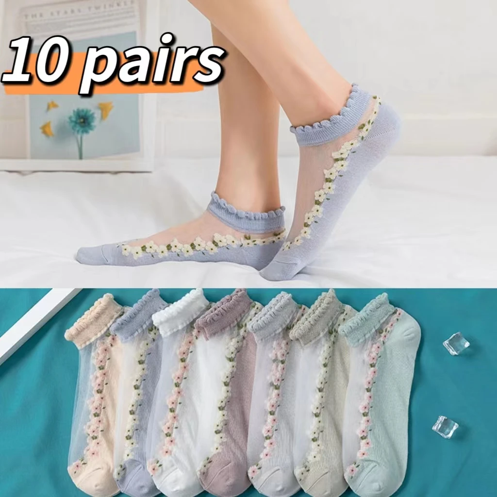 

5 Pairs of Boat Socks Women's Summer Thin Style Invisible Cotton Non-slip Does Not Fall off With Shallow Mouth Women Socks