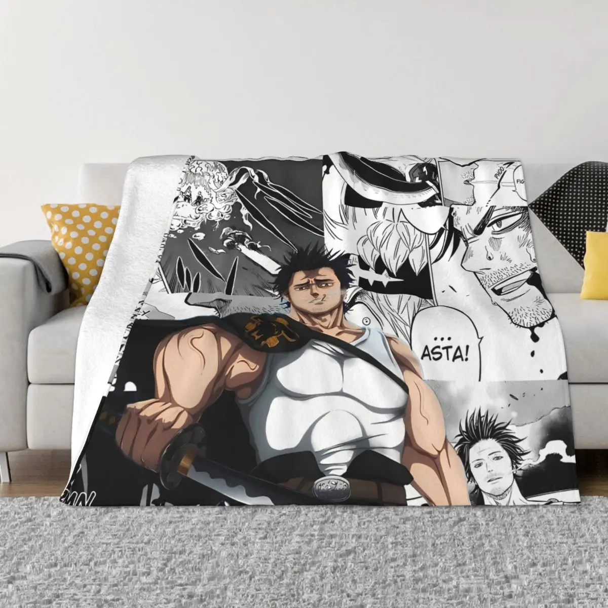 

Black Clover Yami Sukehiro Portable Warm Throw Blankets for Bedding Travel
