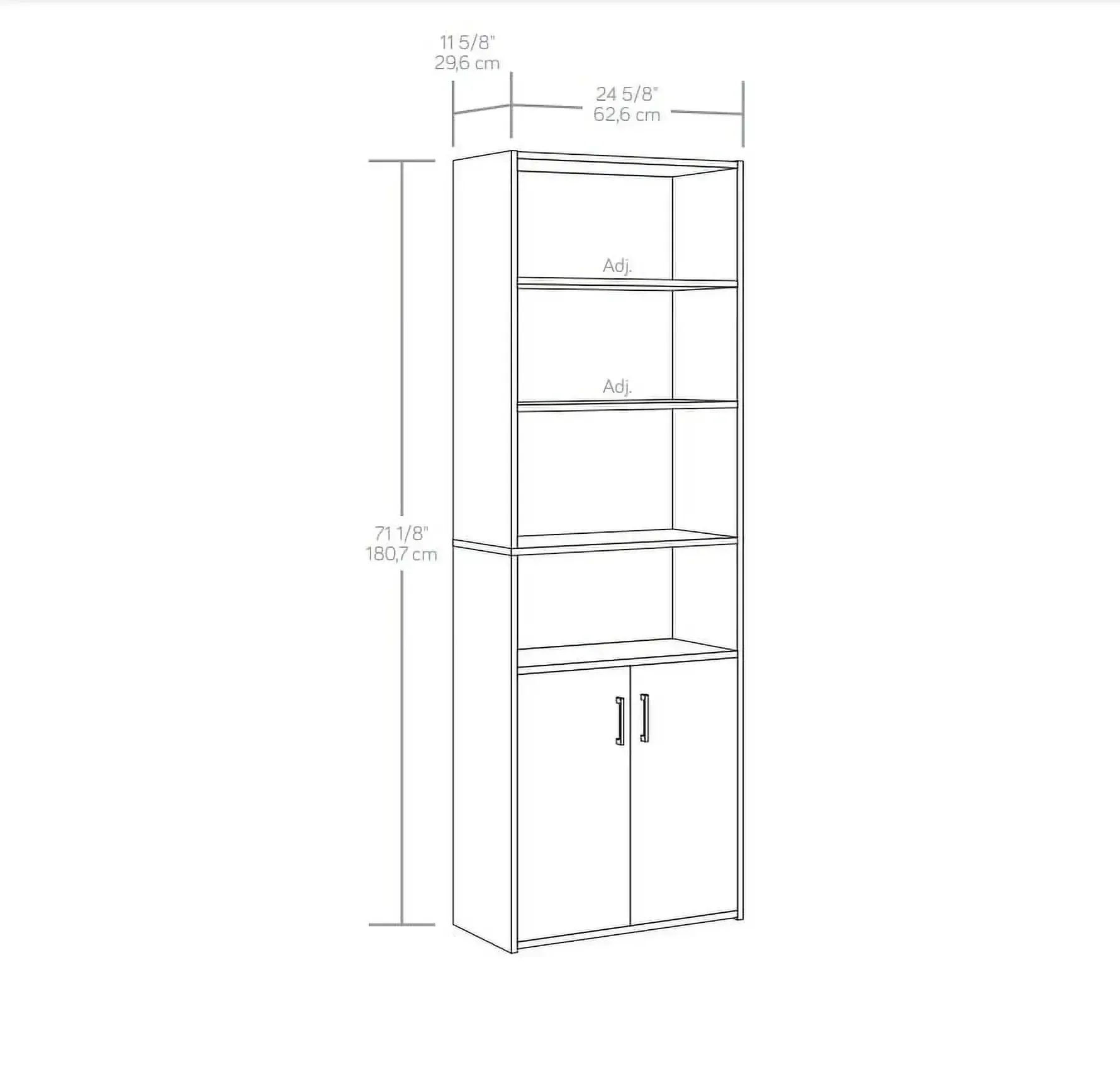 A Estantería традиционная 5-эстеганская con puertas, acabado negroroble desidikado rústicoblanco (art.: 3920cf8d337fb) - 3920cf8d337fb