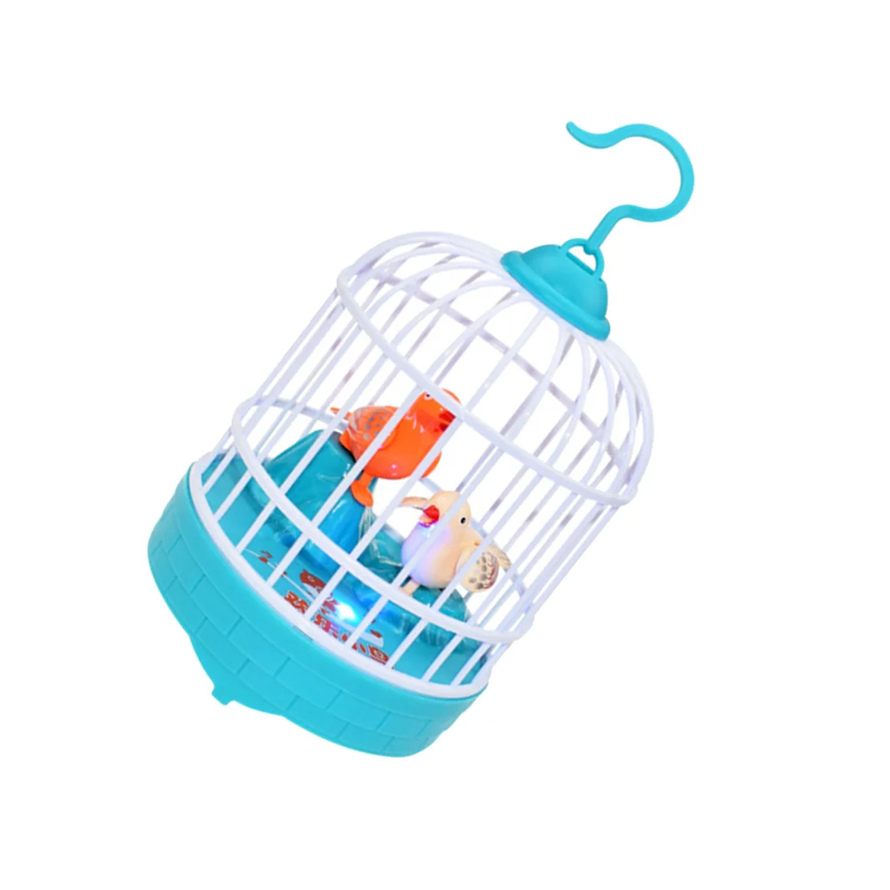 

Kids Parrot Cage Toyss Simulation Voice Control Birdcage Chirping Colorful 14.5X10.3X10.3CM Light Sensor Abs Birds Child