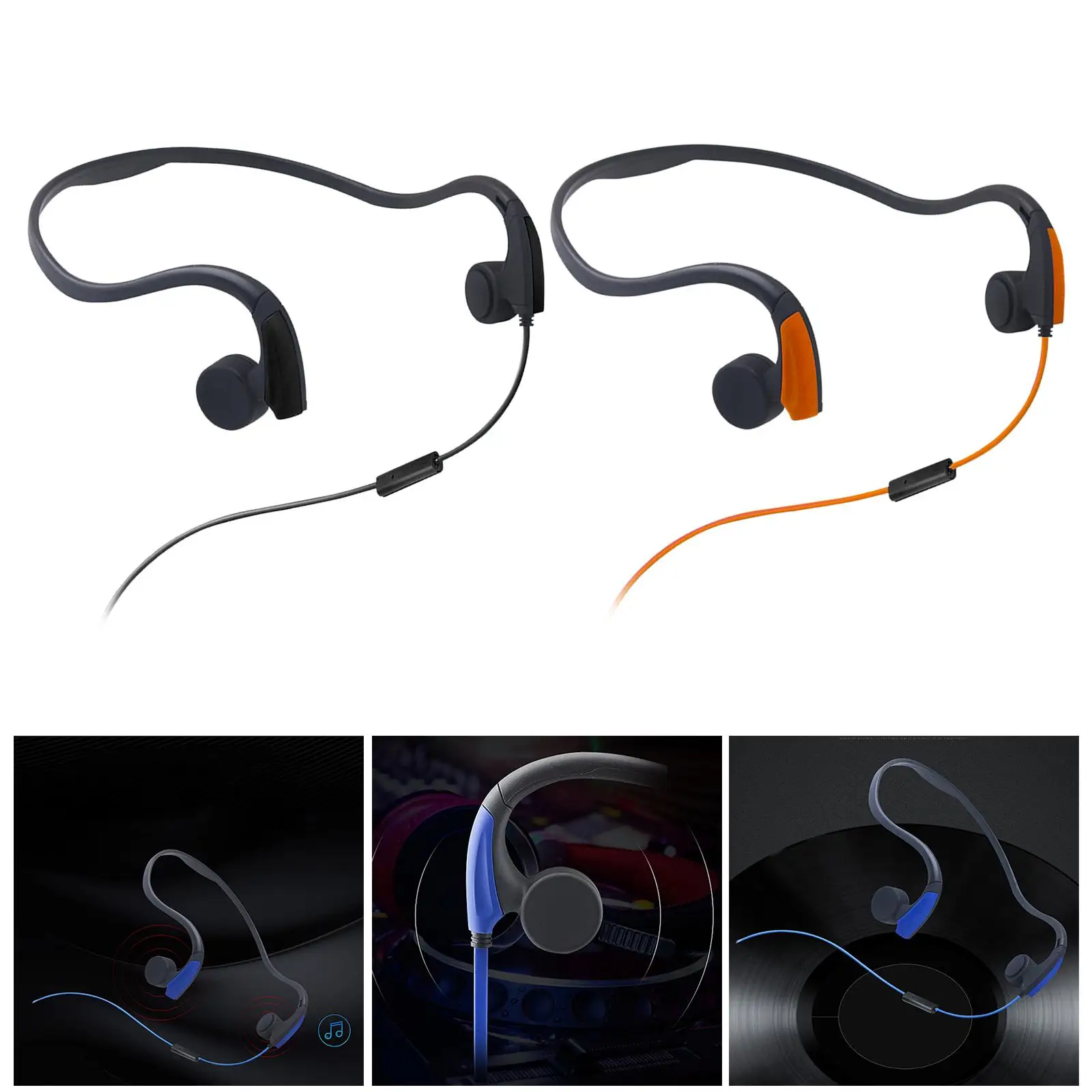 81g Running Sports Gym Cell Phones Audio Bone Conduction Wired Headset Voice Control with Microphone 3.5mm Interface Earphone