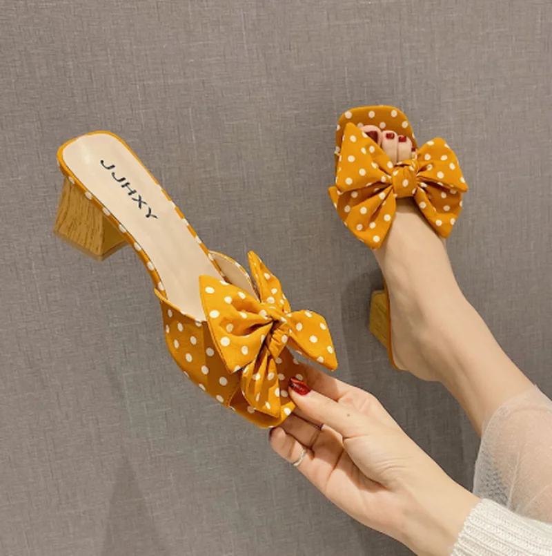 

Comfort Shoes for Women Closed Toe Sandals Suit Female Beige Clear Heels Fashion Bow Pointed Black Velvet High 2022 Open Girls