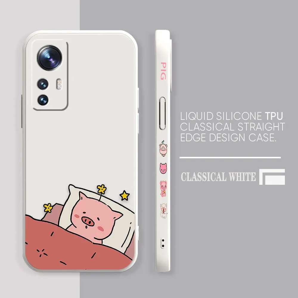 Phone Case For Xiaomi 13 12 12T 12S 11 11T 10 10S 9 8 Pro Ultra Lite Colour Case Cover Funda Cqoue Shell Cute Cartoon Pink Piggy