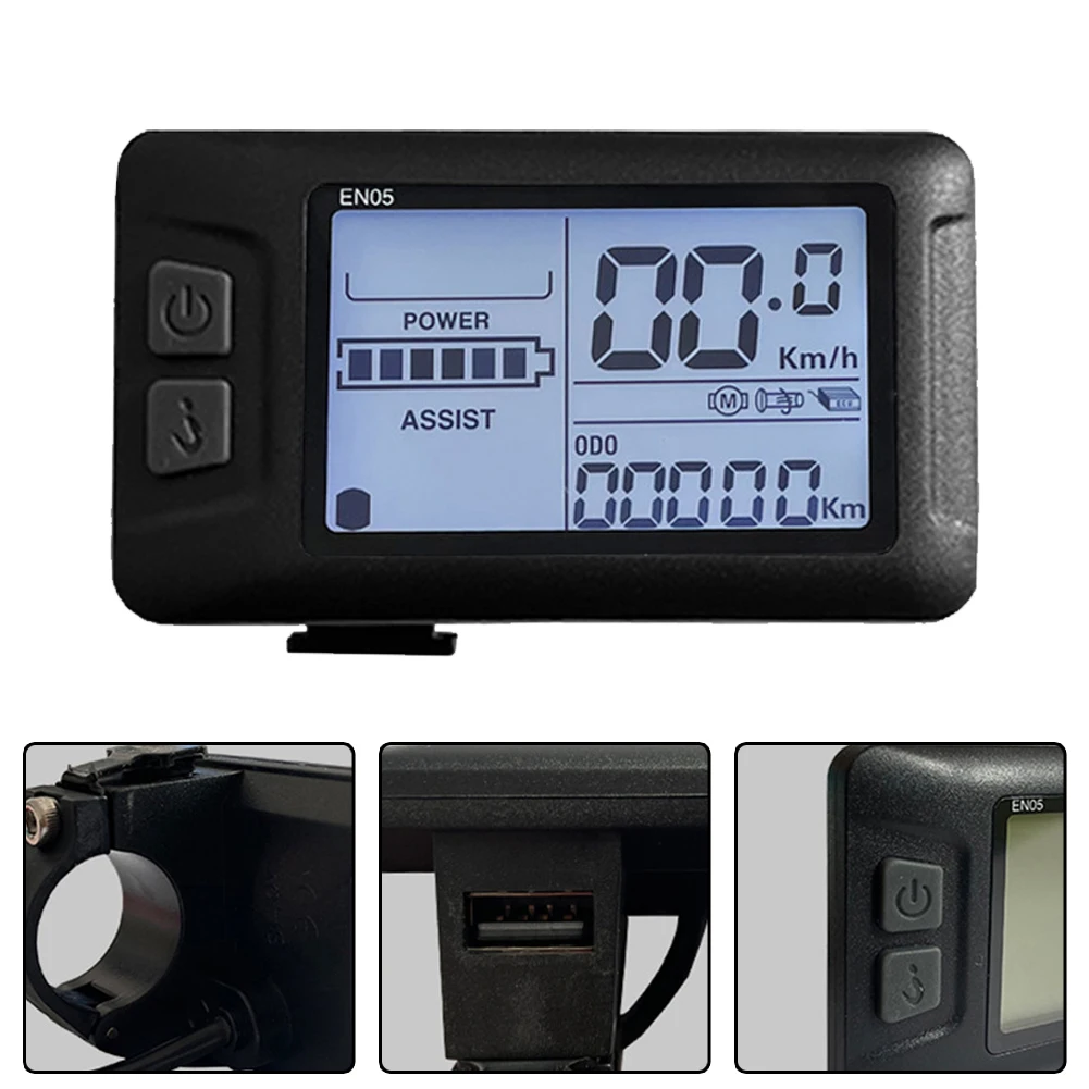 

LCD-EN06 USB дисплей, пластиковый материал для электровелосипеда с вилкой W/P, функциональный JN контроллер, ЖК-инструмент, горный велосипед 36 в 48 в