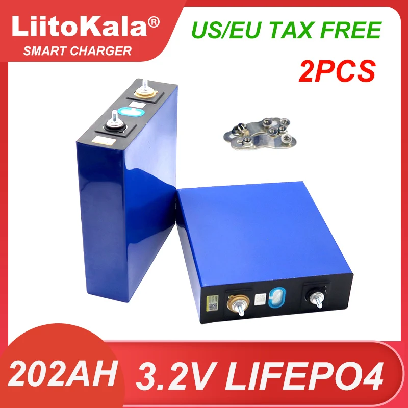 

2pcs 3.2V 202Ah LiFePO4 Battery 3.2v Lithium iron phosphate batteries For 12v RV Campers Golf Cart Off-Road Solar Wind TAX FREE