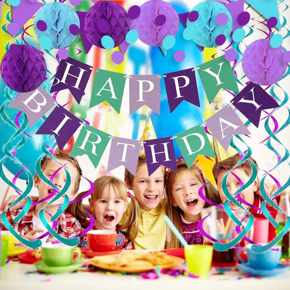 

for DIY Party Decoration Hanging Foldable Household Swirl Streamers Happy Birthday Banner Honeycomb Ball Paper Circle