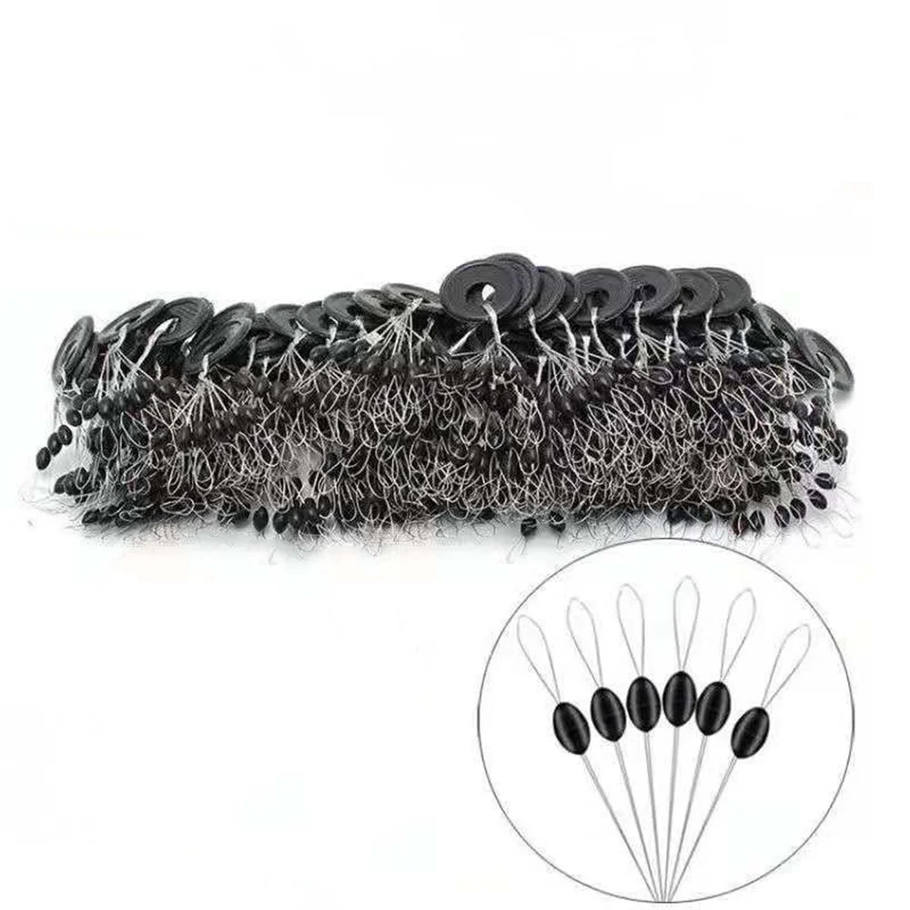 

60pcs 10 Group High Quality Black Rubber Space Beans Stopper Suitable For Fishing Line 2-4# Carp Fishing Accessories
