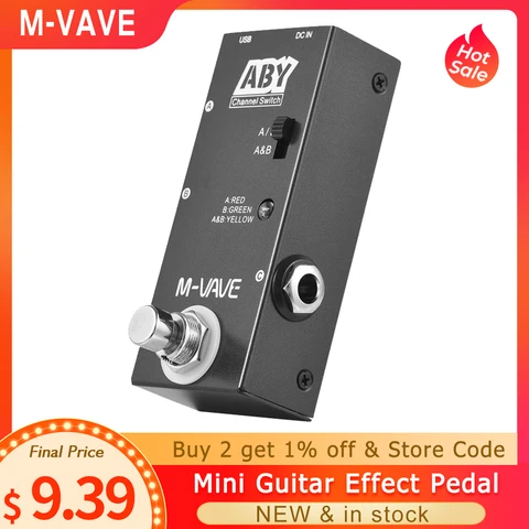 M-VAVE ABY линия, переключатель AB, мини-педаль для гитарных эффектов, настоящая обходная педаль для басов гитары AB Box-ABY, канальная педаль для гитары