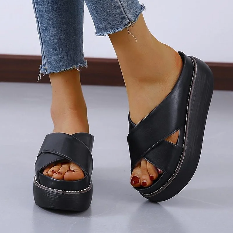 

Women's Wedge Slippers 2022 Summer New Style Women's Platform Sandals Outdoor Non-Slip Beach Party Shoes Ladies Casual Sandals