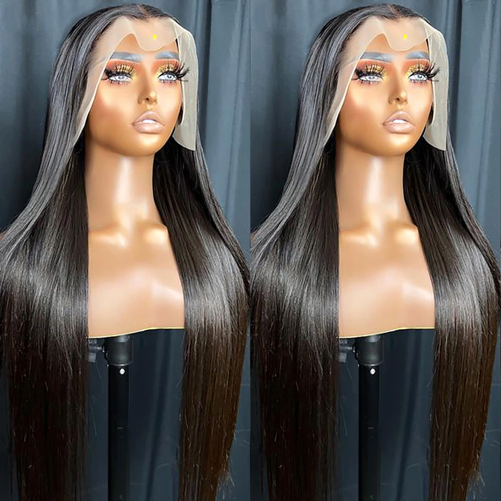 Парик из натуральных волос 30 дюймов с прозрачной сеткой 4x4