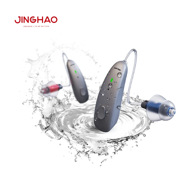 Фото Слуховые аппараты JINGHAO (Китай) с Bluetooth и приложением, перезаряжаемые, для пожилых людей, с высококачественным звуком, для легкой и средней степени потери слуха №1