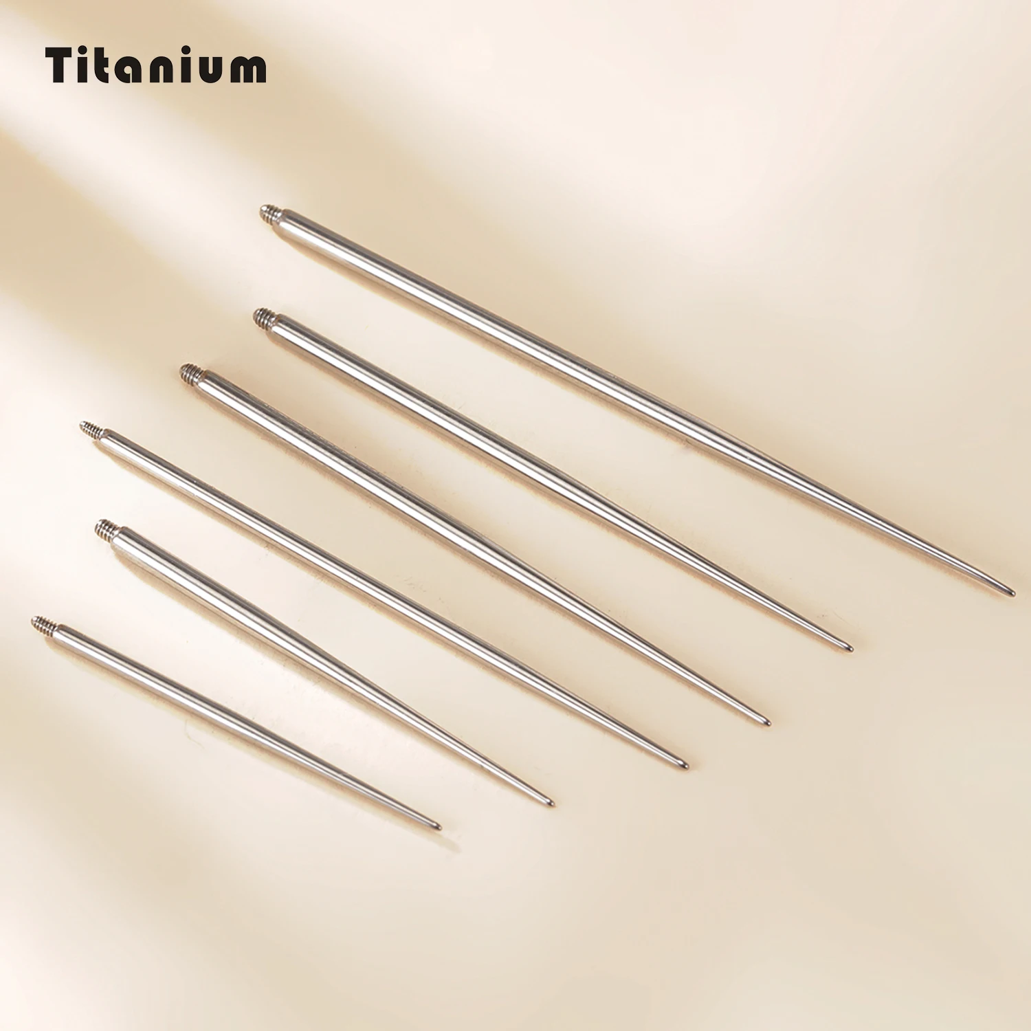 

10PCS G23 Titanium Piercing Needles Size 18g/14g/16g Tattoo Needle Lip Navel Ear Ring Puncture Rod External Thread Kit Tool