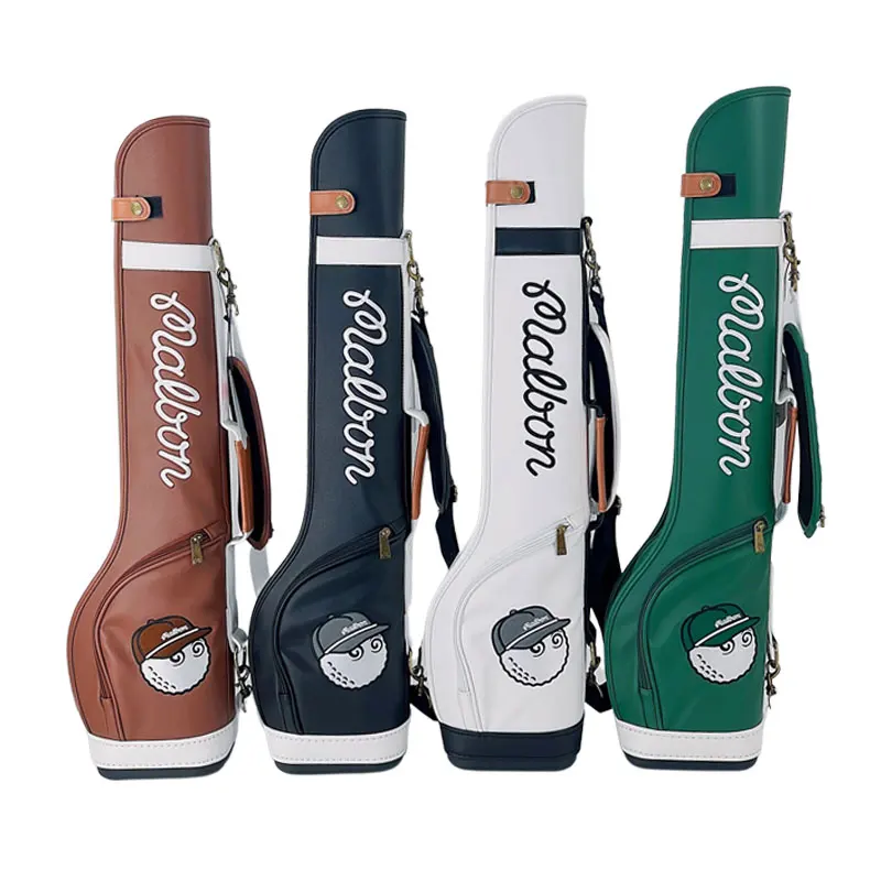 

2023 MALBON GOLF Korean Portable Sunday Golf Gun Bag Small Half Set Lightweight Club Bag PU