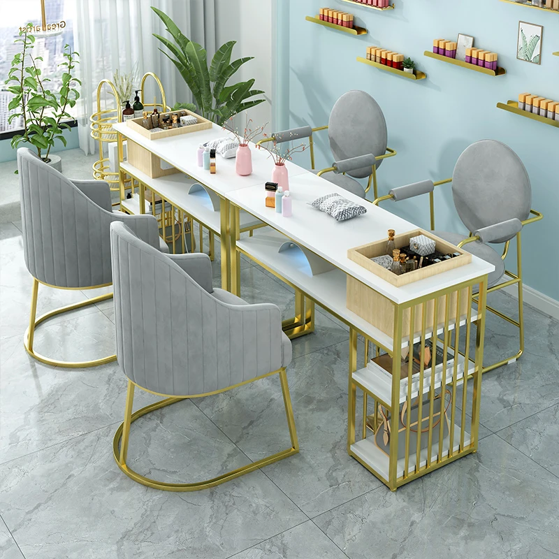 

Light Luxury Fashion Manicure Tables Modern Minimalist Single Double Manicure Table Japanese High-end Multifunctional Nail Table