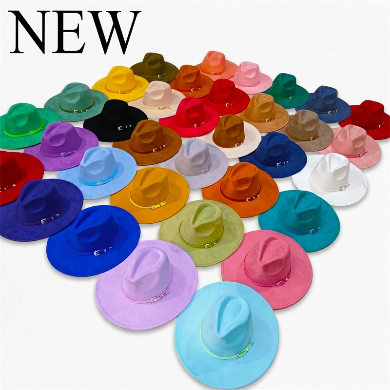 Фото Фетровая шляпа-федора CAP 39 Colors Suede с широкими полями 9,5 см, унисекс, осенне-зимняя, классическая замшевая шляпа-сомбреро №1