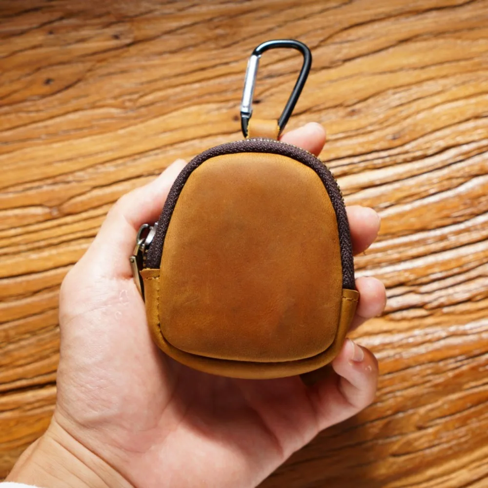 

Маленькая монетница из натуральной кожи, кошелек на молнии с функцией Bluetooth для наушников
