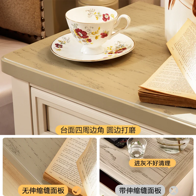 Американская прикроватная тумбочка из цельного дерева яйцо молоко белый красный