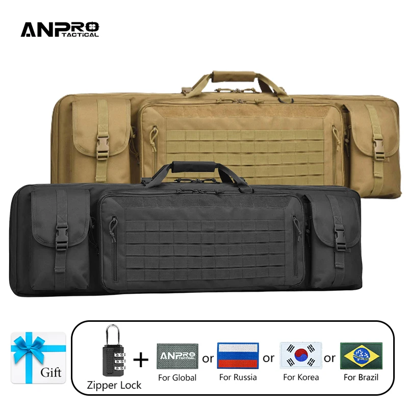 Тактическая Сумка Rifl, чехол с двойным пистолетом, водонепроницаемый карбиновый рюкзак, рюкзак с системой Molle, сумка для транспортировки, закрываемая молния 46 дюймов