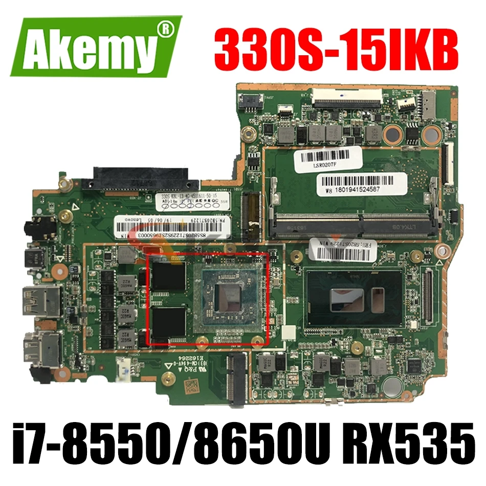 

For Lenovo IdeaPad 330S-15IKB 330S-15 laptop motherboard with CPU i7-8550/8650U GPU RX535 2GB with 4GB RAM 100% fully tested
