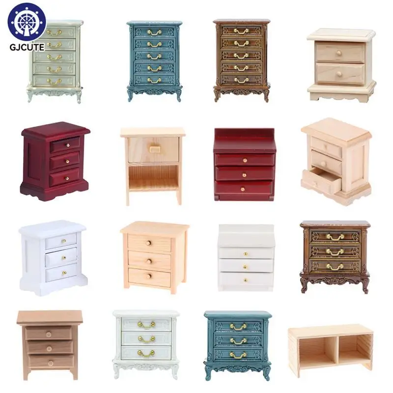 

Миниатюрный шкаф для хранения кукольного домика, шкаф с выдвижными ящиками, прикроватный столик, мебель, модель, Декор, игрушка, аксессуары для кукольного домика, 1 шт.