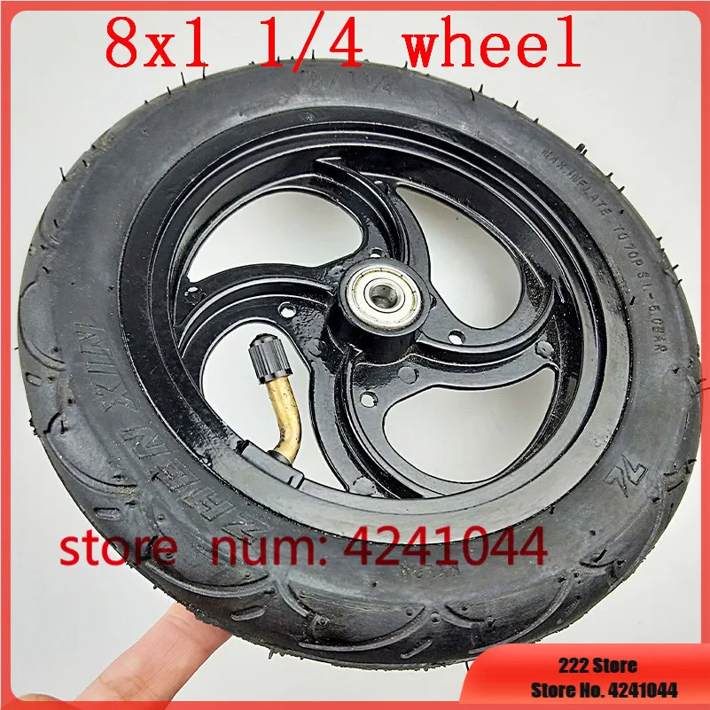 

8x1 1/4 tyre 32mm Width Inflated Tube With Aluminium Alloy Hub fits Kickscooter Scooter Wheel Size Wheel 8" Pneumatic Wheel