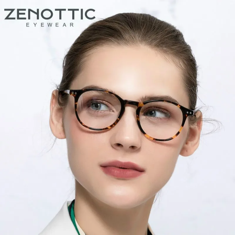 

ZENOTTIC Round Anti Blue Light Blocking Glasses for Women Men Non-Prescription Eyewear Clear Lens Computer Eyeglasses BT3025B