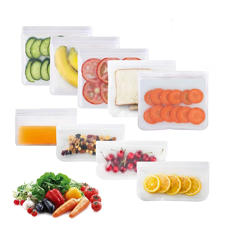 Многоразовые силиконовые пакеты и контейнеры для хранения пищевых продуктов