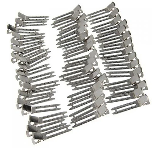 

50pcs Double Prong Metal Clips Metal Alligator Clips Hair Prong Clips Metal Hair Clips DIY Hair Clips for Ladies