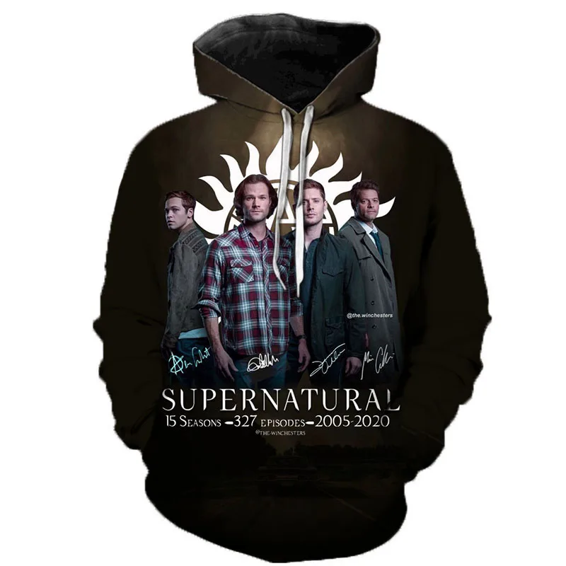 

Hot Arrival Supernatural 3D Print Men Hoodie Pullover Men Women Casual Streetwear Sweatshirt Supernatural Harajuku Over Pullover